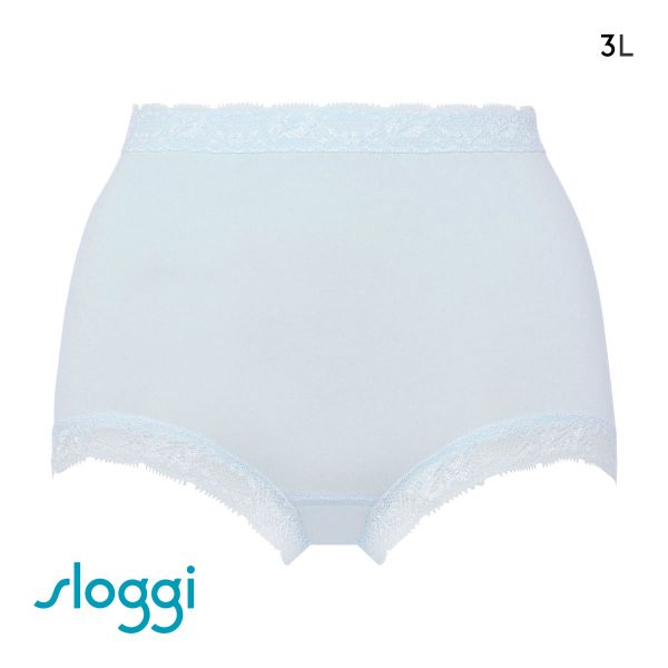 品 番:0510218487LLLソフトな肌ざわりの綿混フィットショーツサイズ:レディース3L(ヒップ102-110cm)カラー:LBU-薄ブルー素材:身生地：綿90％ ポリウレタン10％レース部：ナ