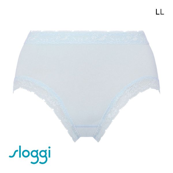 品 番:0510218488LLWソフトな肌ざわりの綿混フィットショーツサイズ:レディースLL(ヒップ97-105cm)カラー:LBU-薄ブルー素材:身生地：綿90％ ポリウレタン10％レース部：ナイ