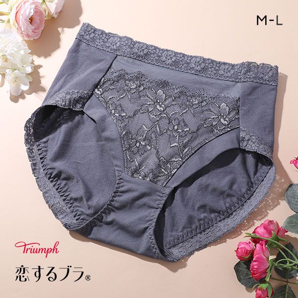 品 番:0510221455風にそよぐリンドウの花や葉っぱをイメージした恋するブラTR612サイズ:レディースM(ヒップ87-95cm)L(ヒップ92-100cm)カラー:GY-グレー素材:身生地：綿