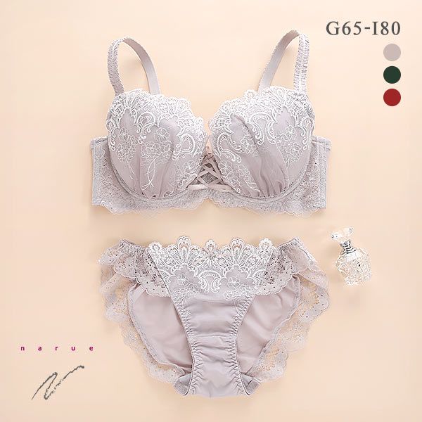 品 番:262318556GISETクラシカルなレース柄が美しいサイドすっきりグラマーブラセットサイズ:レディースG65-M、G70-M、G75-L、G80-LL、H65-M、H70-L、H75-L、
