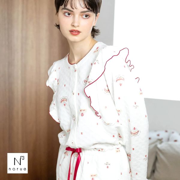 品 番:262471427ショートケーキ柄が可愛い&starf;ふんわり柔らかな接結素材パジャマサイズ:レディースM-L(バスト79-94cm 身長154-162cm)カラー:WH-ホワイト素