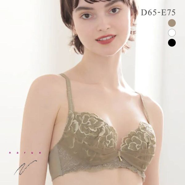 品 番:262478525DE華やかなローズ柄レースにチュールドレープがエレガントなブラサイズ:レディースD65、D70、D75、E65、E70、E75カラー:KH-カーキ、WH-ホワイト、BK-ブラ