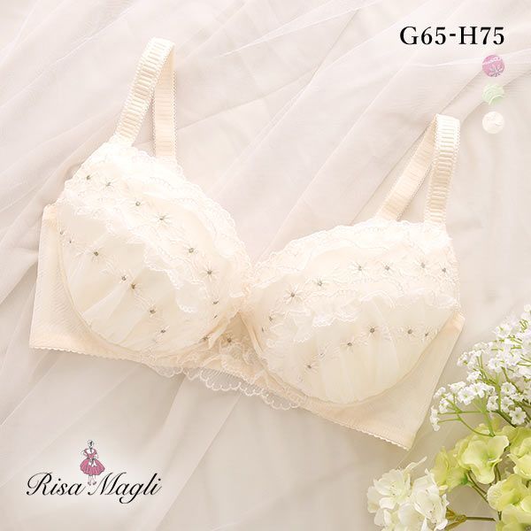 品 番:2867112GHホイップクリームのようなフリルが可愛らしさあふれるシリーズサイズ:レディースG65、G70、G75、H65、H70、H75カラー:PI-ピンク、MI-ミント、IV-アイボリー