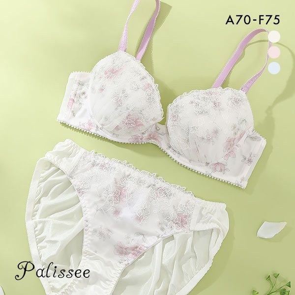 品 番:38173552花柄プリント×花柄レースがあまくてかわいいブラセット&star;サイズ:レディースA70-M、A75-M、B65-M、B70-M、B75-M、C65-M、C70-M、C
