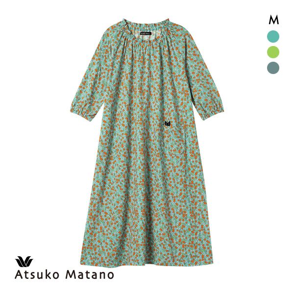 品 番:40HNX210遊びゴコロ溢れるデザインが可愛い マタノアツコのワンピースサイズ:レディースM(バスト79-87cm)カラー:BU-ブルー、GR-グリーン、GY-グレー素材:綿100％