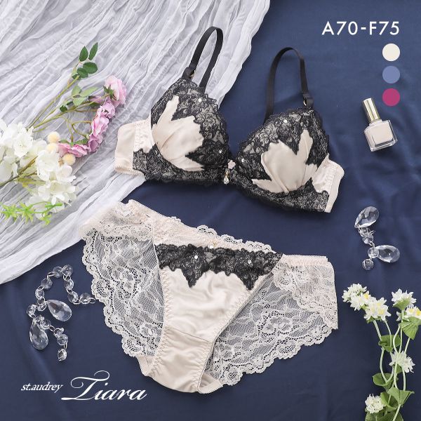 ブラジャー セントオードリー グロリアスジュエリー ショーツ セット バックレース 谷間メイク ダブルパッド St.Audrey tiara 下着 レデ