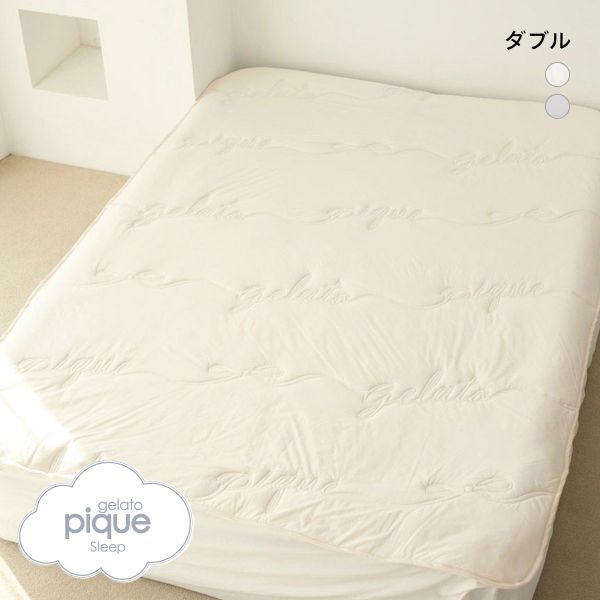 品 番:B52PSGG252853ジェラートピケ&starf;ロゴとリボンをデザインしたキルト敷パッドサイズ:Dカラー:OW-オフホワイト、GY-グレー素材:表面：ポリエステル85％ ポリウレ