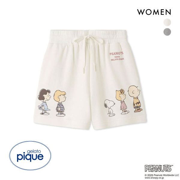 品 番:B52PWCP251205ジェラートピケ&starf;ＰＥＡＮＵＴＳのキャラを描いたショートパンツサイズ:レディースFreeカラー:OW-オフホワイト、GY-グレー素材:綿100％