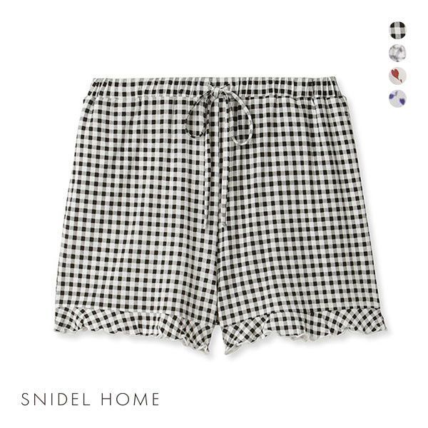 品 番:B52SHCP234009スナイデルホーム&starf;接触冷感が心地いい裾フリルショートパンツサイズ:レディースFreeカラー:CHK-チェック、FLO-花、RE-レッド、BU-ブル