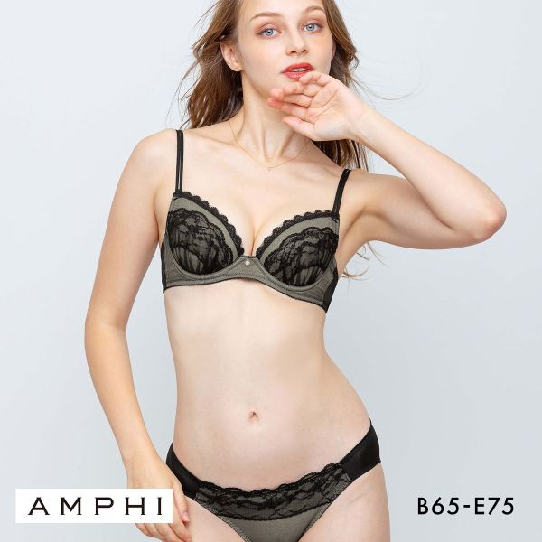 品 番:C41BCC236アンフィ レースの透け感がセクシー まる胸メイクブラセットサイズ:レディースB65-M、B70-M、B75-M、C65-M、C70-M、C75-L、D65-M、D70-M、D