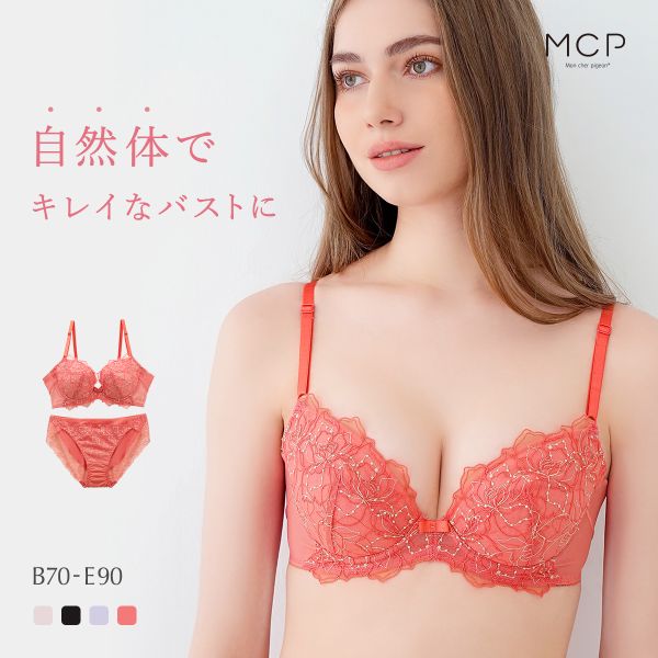品 番:MCP1006BCDMon cher pigeon* ラメチュールレース×背中すっきりシルエットサイズ:レディースB70-M、B75-L、B80-L、B85-LL、B90-3L、C70-M、C